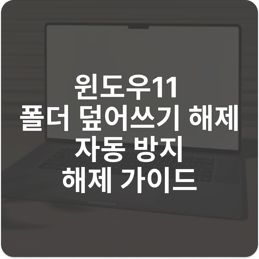 윈도우11 폴더 덮어쓰기 해제