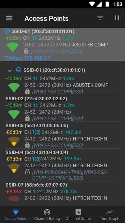 WiFi Analyzer 스크린샷 2