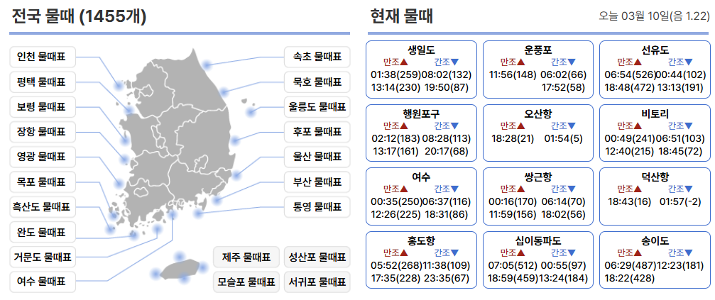 바다타임 물대정보 다운로드