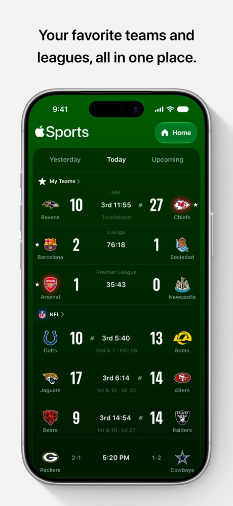 apple sports 스크린샷 2