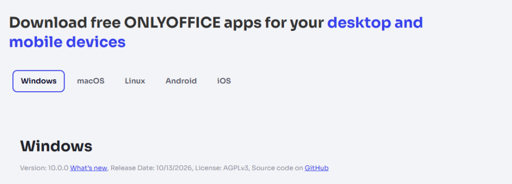 ONLYOFFICE 다운로드